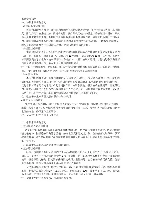韦德健美原则