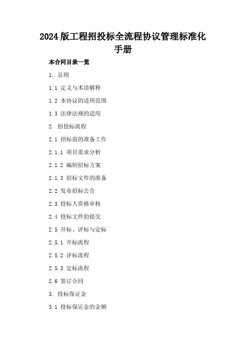 2024版工程招投标全流程协议管理标准化手册