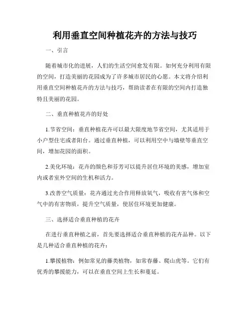 利用垂直空间种植花卉的方法与技巧