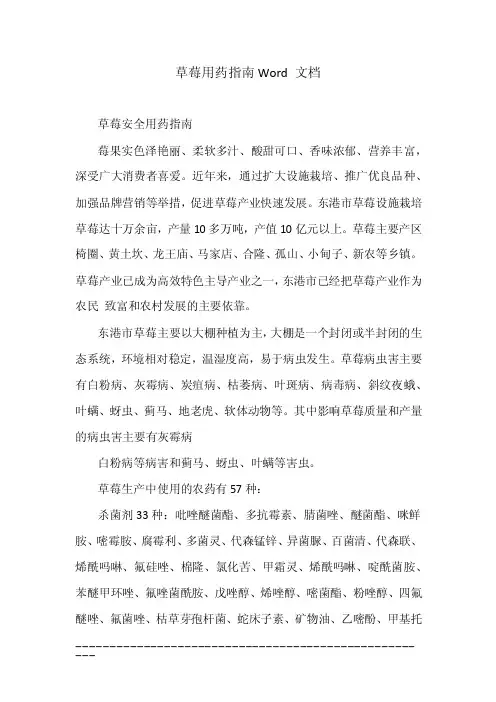 草莓用药指南Word文档