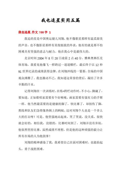 我也追星实用五篇