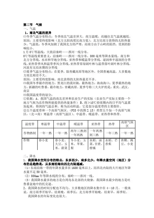 八年级上册地理第二章