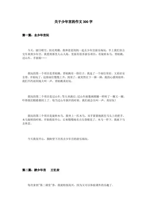 关于少年宫的作文300字