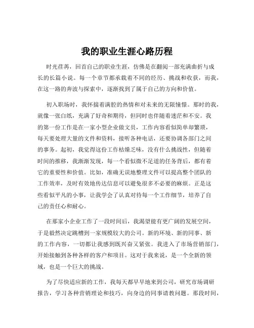 我的职业生涯心路历程