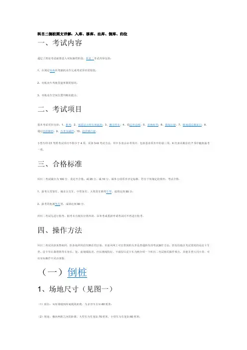 科目二倒桩图文详解：入库、移库、出库、倒库、归位