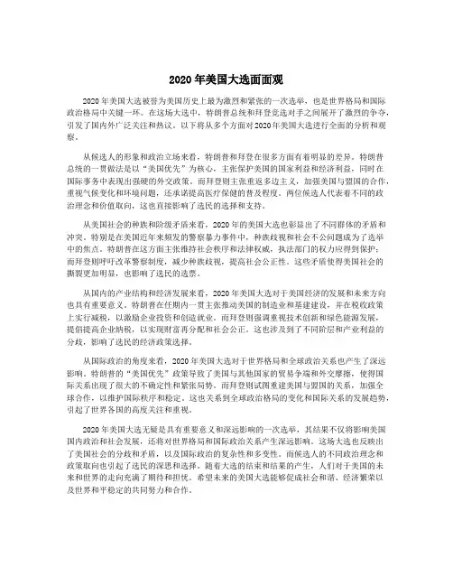 2020年美国大选面面观