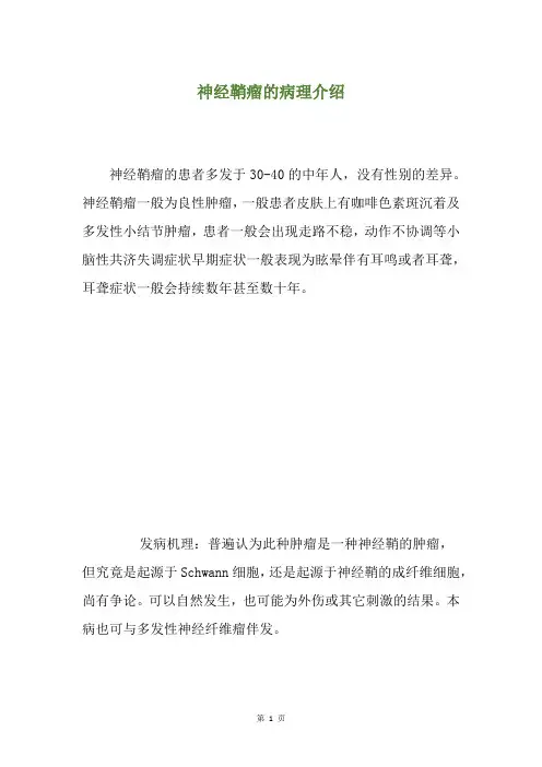 神经鞘瘤的病理介绍
