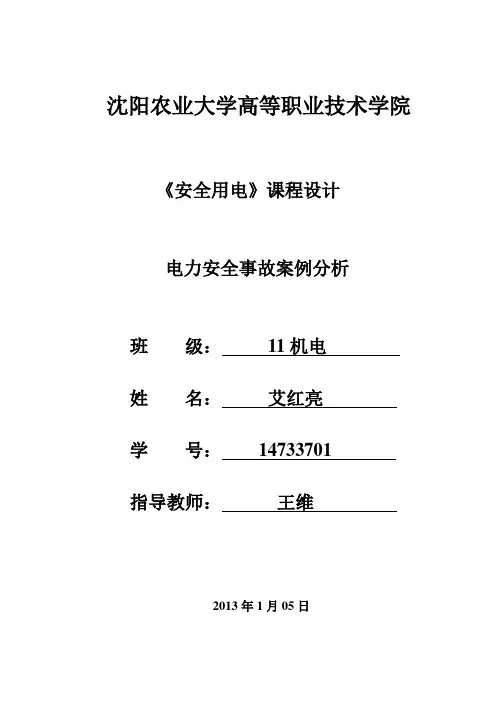 电力安全事故案例分析
