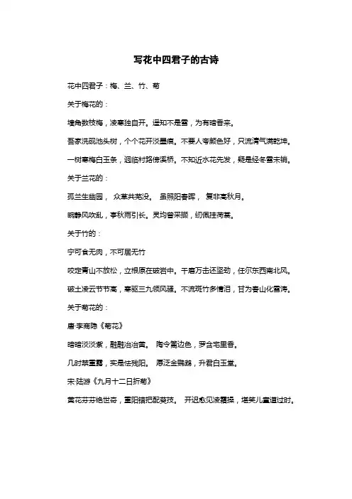 写花中四君子的古诗