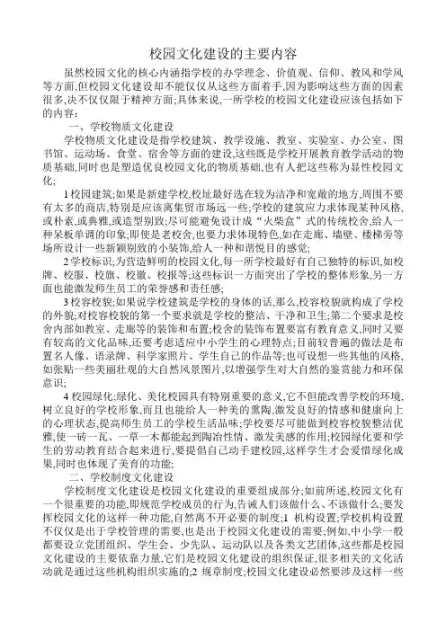 校园文化建设的主要内容