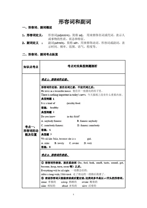 小学英语语法——形容词与副词知识点讲解+练习