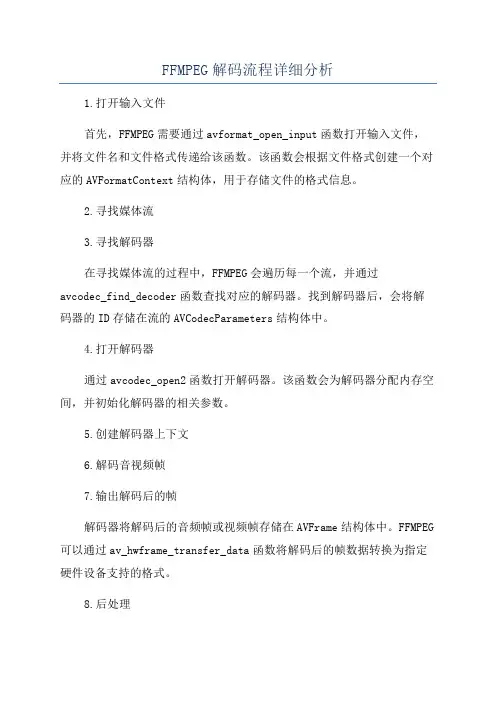 FFMPEG解码流程详细分析