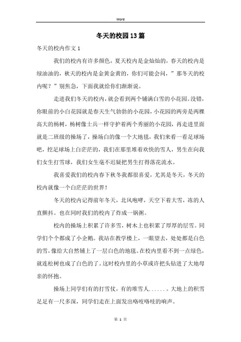 冬天的校园13篇