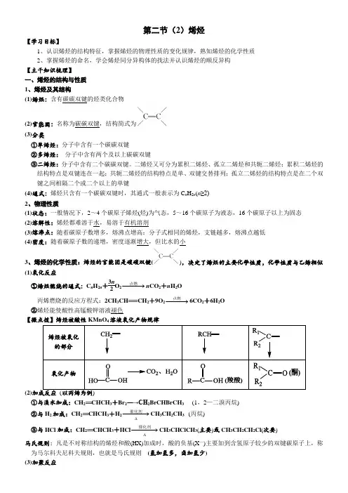 2.2.2烯烃(讲义)(带答案解析)高二化学精讲讲义(人教版2019选择性必修3)