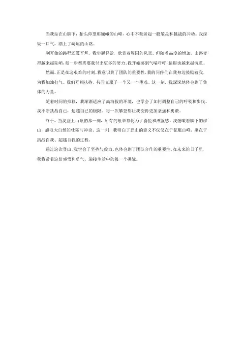 登山有感作文(2)