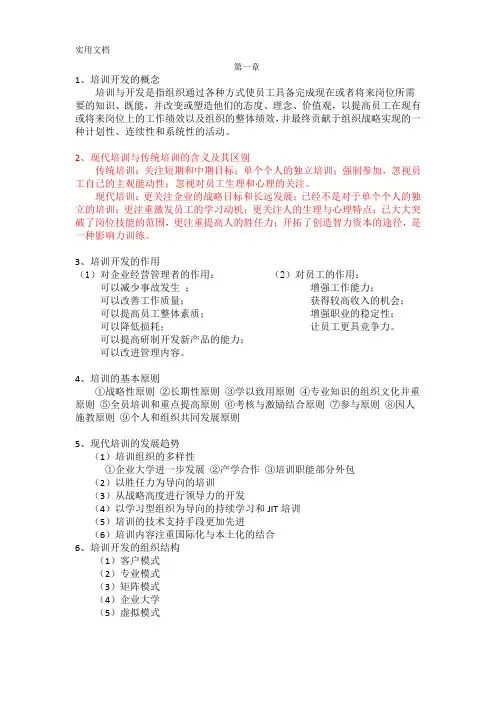 培训开发重点