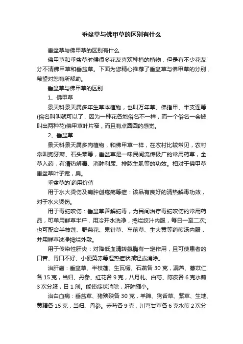 垂盆草与佛甲草的区别有什么