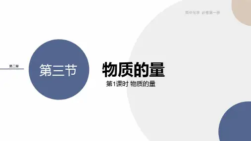 人教版高中化学必修第1册 第二章 第三节 第1课时 物质的量的单位——摩尔