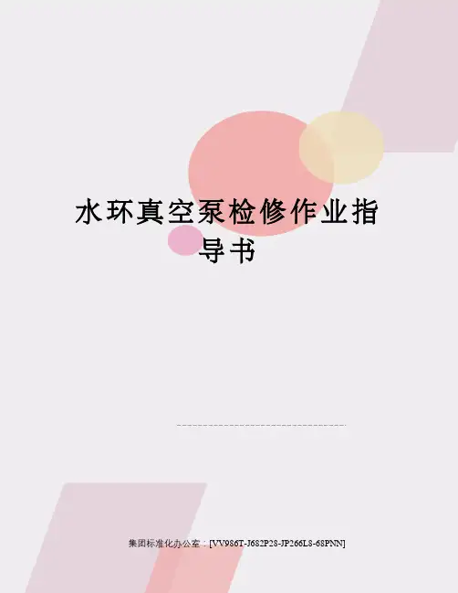 水环真空泵检修作业指导书