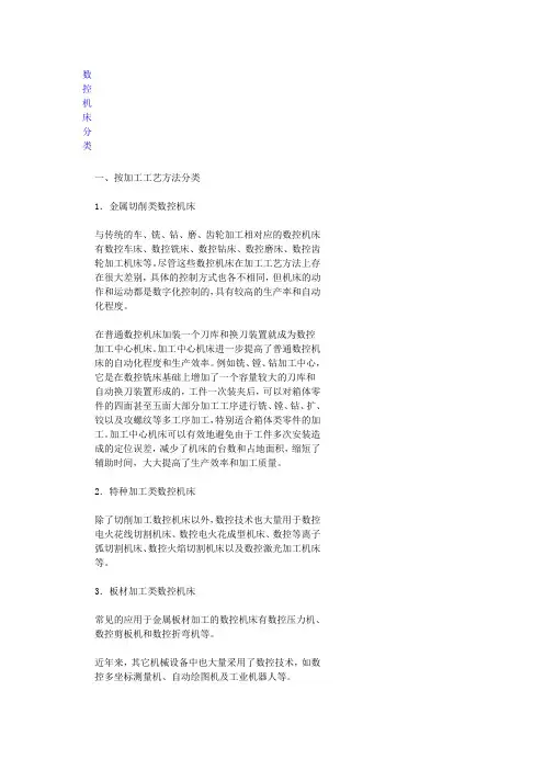 数控机床分类