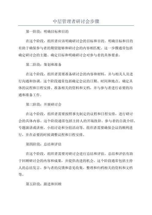 中层管理者研讨会步骤