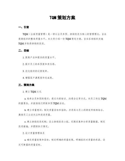 TQM策划方案