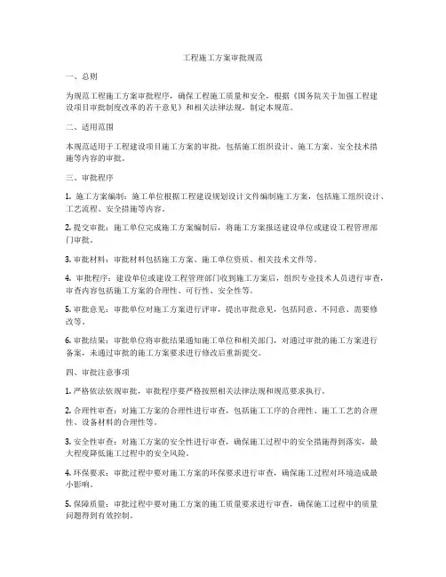 工程施工方案审批规范