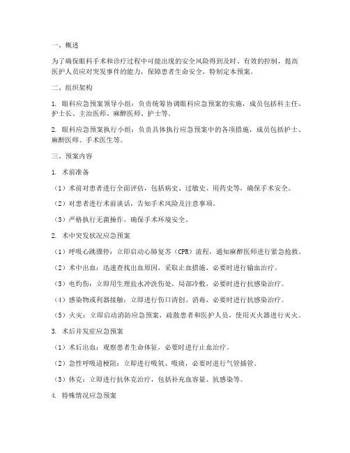 眼科应急预案
