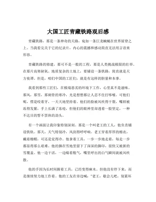 大国工匠青藏铁路观后感