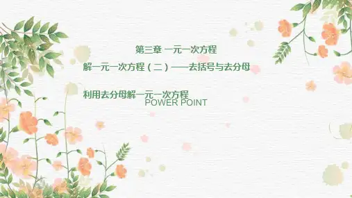 3.3 解一元一次方程(二)-去括号与去分母(第2课时)(七年级数学上册同步备课系列(人教版)