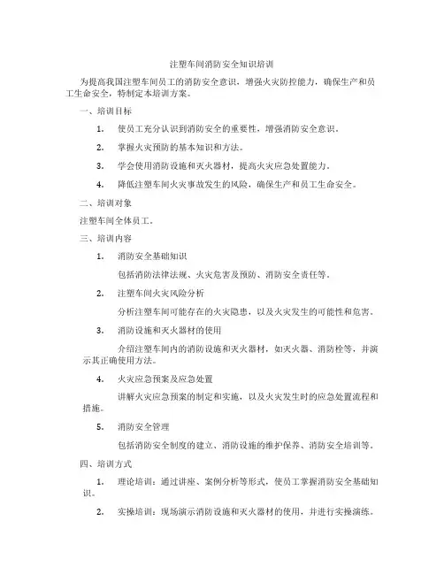 注塑车间消防安全知识培训