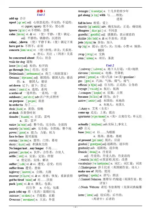 (完整版)人教版高中英语单词表(含音标)