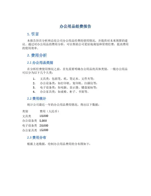 办公用品经费报告