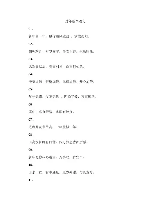 过年感悟语句