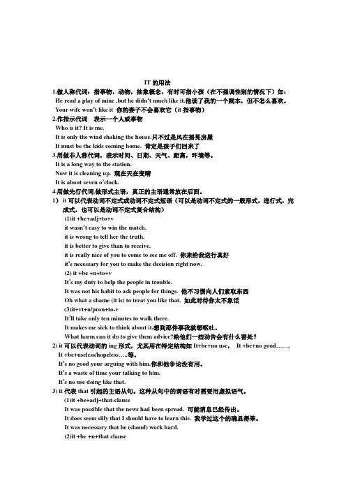 IT的用法