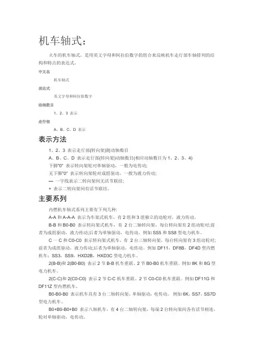 机车轴式表示含义