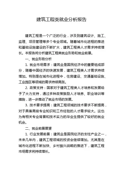 建筑工程类就业分析报告