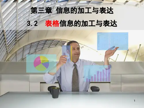 3-2表格信息的加工与表达课件高中信息技术粤教版必修