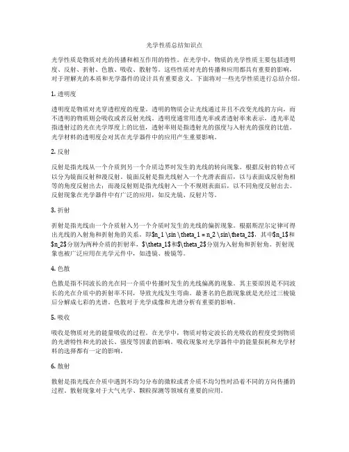 光学性质总结知识点