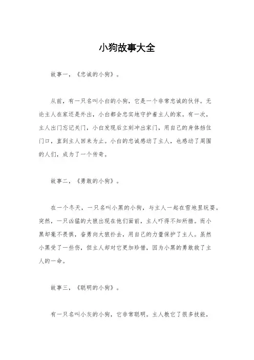 小狗故事大全
