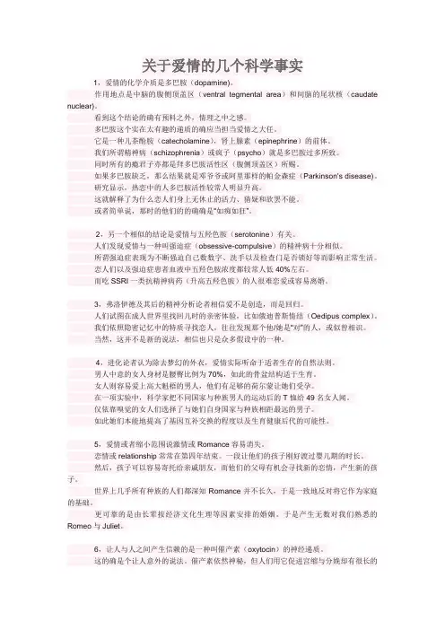 关于爱情的几个科学事实