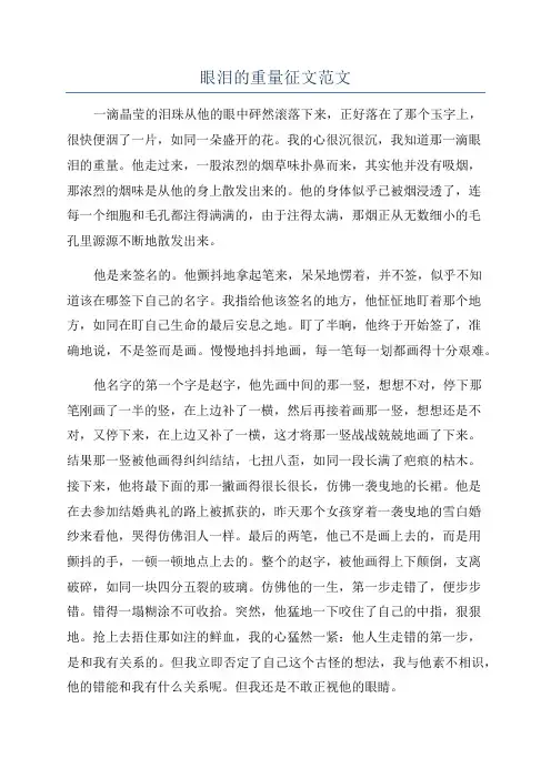 眼泪的重量征文范文