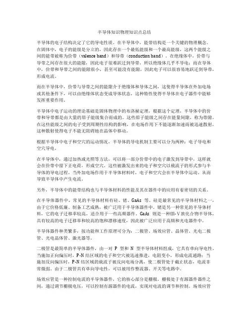 半导体知识物理知识点总结