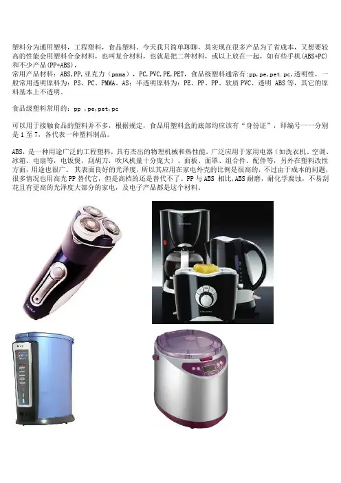 常见工程塑料及用途