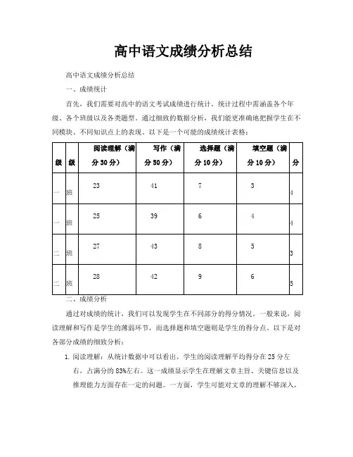 高中语文成绩分析总结