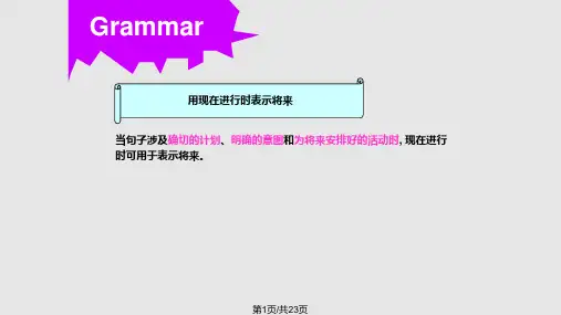 高一英语必修一unitGrammar现在进行时表将来PPT课件