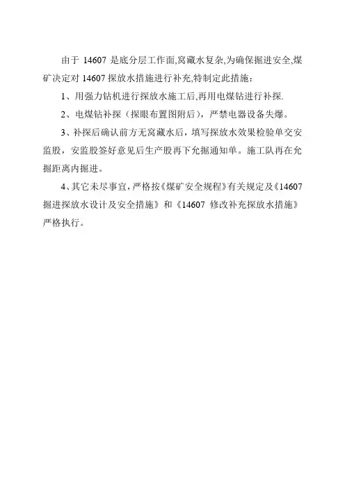 14607 探放水补充措施文档