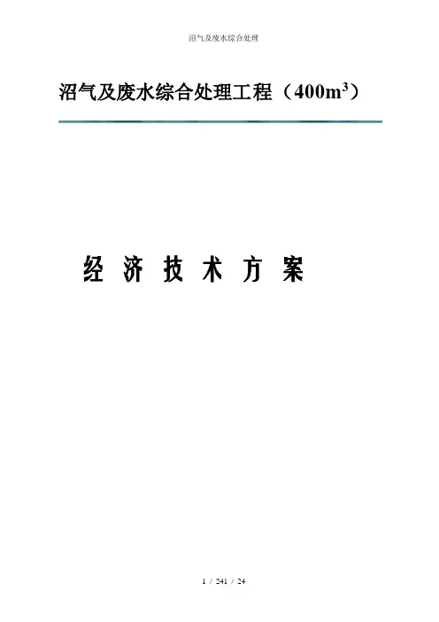 沼气及废水综合处理