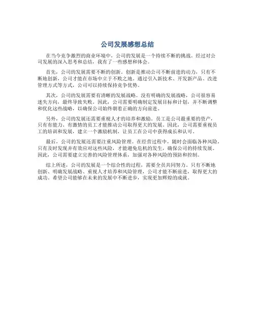 公司发展感想总结