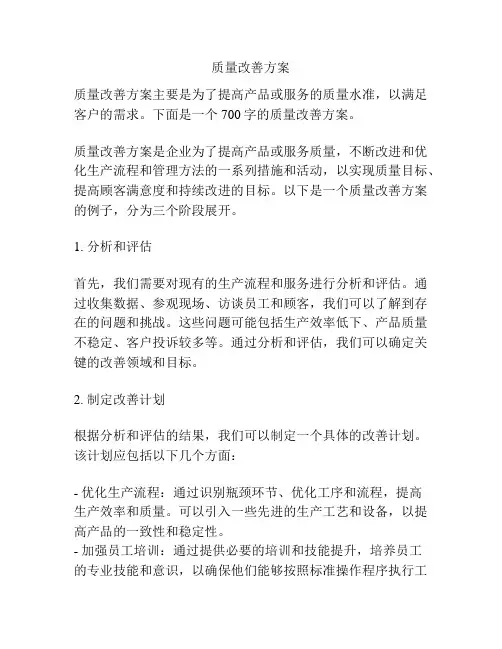 质量改善方案
